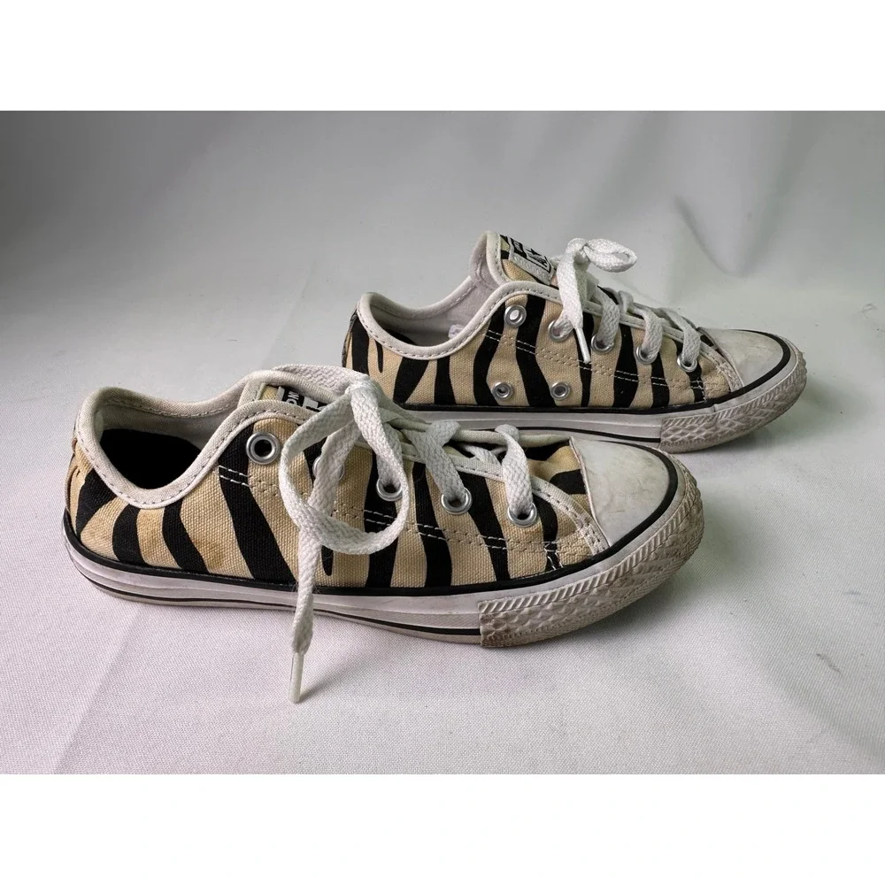 Converse Chuck Taylor All Star Low Zebra Animal Print Little‎ Kids Shoes Sz 13.5